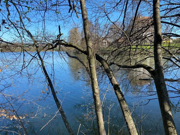 Inverno Tardio Início Primavera Lago Mauensee Lago Mauen Mauesee Cantão — Fotografia de Stock