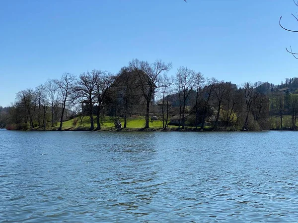 Fine Inverno Inizio Primavera Sul Lago Mauensee Sul Lago Mauen — Foto Stock