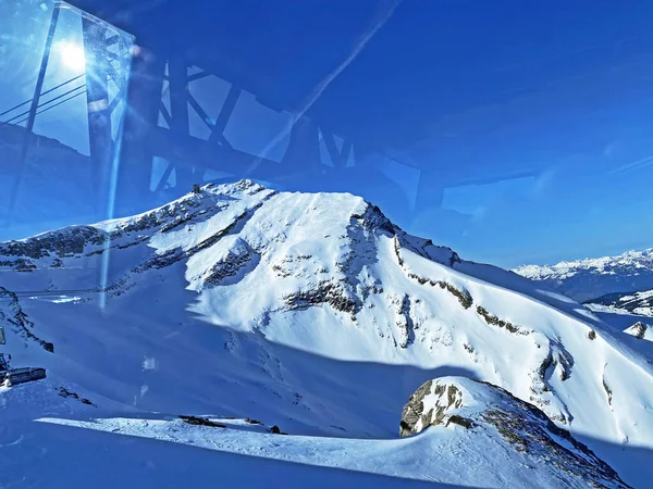 Снігова Альпійська Вершина Секс Руж Або Scex Rouge Розташована Гірському — стокове фото