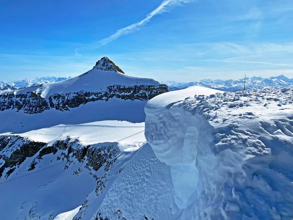 Alpino Nevado Pico Montanha Oldenhorn Oldehore Becca Audon Localizado Maciço — Fotografia de Stock