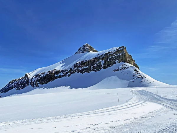 Sněžný Horský Vrchol Oldenhorn Oldehore Nebo Becca Audon Nachází Horském — Stock fotografie