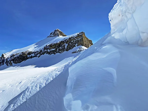 Alpino Nevado Pico Montanha Oldenhorn Oldehore Becca Audon Localizado Maciço — Fotografia de Stock