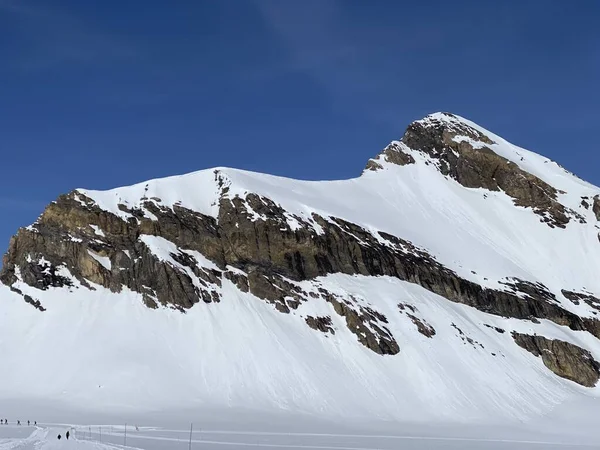 Cima Alpina Innevata Oldenhorn Oldehore Becca Audon Situata Massiccio Montano — Foto Stock