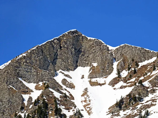 Snowy Alpine Mountain Peak Palette Located Mountain Massif Bernese Alps — Φωτογραφία Αρχείου