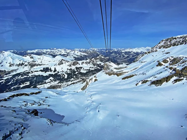 Teleférico Montanha Col Pillon Cabane Scex Rouge Glacier 3000 Por — Fotografia de Stock