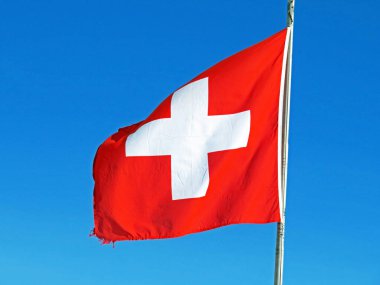 İsviçre Konfederasyonu Ulusal Bayrağı (İsviçre Bayrağı - İsviçre Ulusal Bayrağı) / Ulusal Bayrak der Schweizerischen Eidgenossenschaft (Offizielle Flagge der Schweiz - Schweizer Flagge)