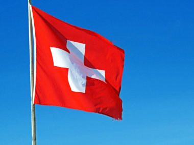 İsviçre Konfederasyonu Ulusal Bayrağı (İsviçre Bayrağı - İsviçre Ulusal Bayrağı) / Ulusal Bayrak der Schweizerischen Eidgenossenschaft (Offizielle Flagge der Schweiz - Schweizer Flagge)