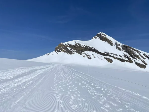 Glacier Walk Sendero Glaciar Marcado Desde Estación Scex Rouge Hasta —  Fotos de Stock