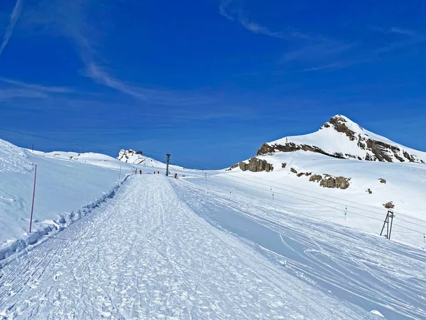 Glacier Walk Σημαδεμένο Μονοπάτι Παγετώνα Από Σταθμό Scex Rouge Στο — Φωτογραφία Αρχείου