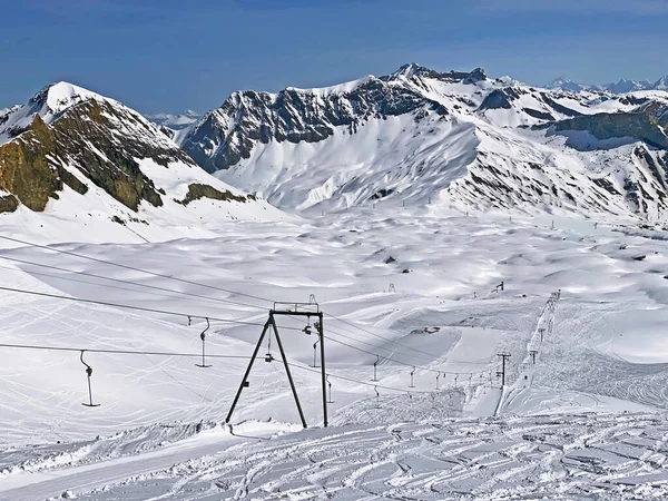 Teleski Archets Sellettes Glacier 3000 Les Diablerets Canton Vaud Suiza — Foto de Stock