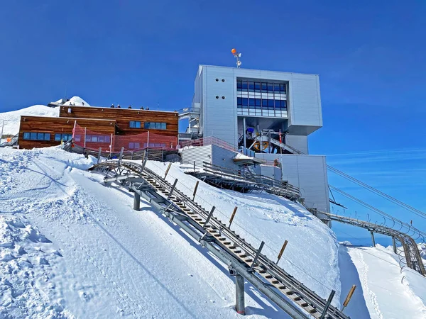 Station Supérieure Téléphérique Col Pillon Scex Rouge Sur Sex Rouge — Photo