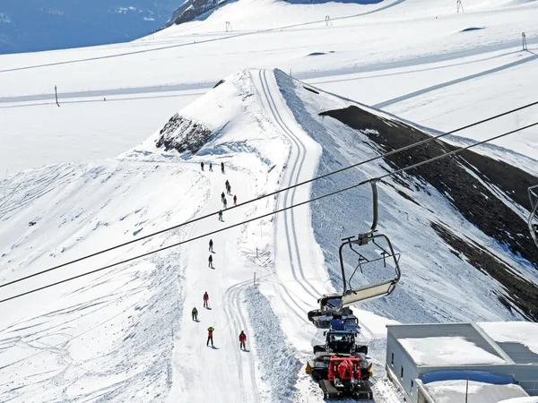 Deportes Pistas Esquí Recreo Sobre Glaciar Sex Rouge Destino Turístico — Foto de Stock