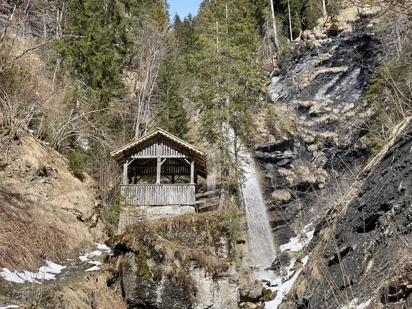 Waterval Beek Torrent Torrentfall Cascade Torrent Les Diablerets Kanton Vaud — Stockfoto