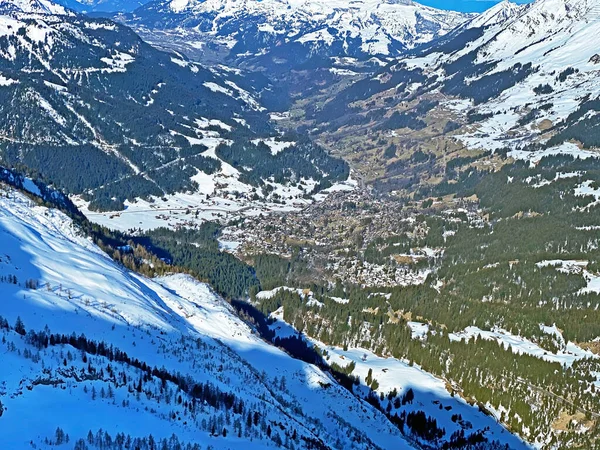 Grande Eau Nehri Nin Eteklerindeki Alp Dağı Nın Eteklerindeki Sex — Stok fotoğraf