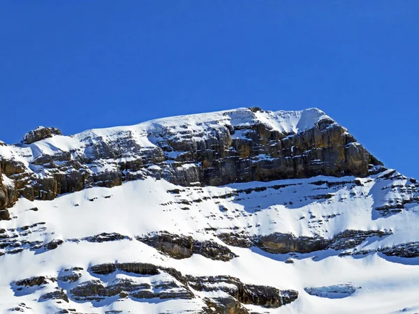 Sněžný Alpský Vrchol Sommet Des Diablerets Masivu Les Diablerets Vidět — Stock fotografie