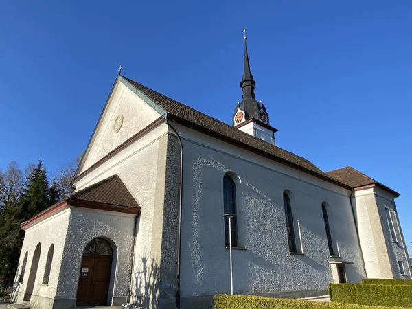 Καθολική Ενοριακή Εκκλησία Wendelin Katholische Pfarrkirche Wendelin Schwarzenberg Καντόνιο Lucerne — Φωτογραφία Αρχείου