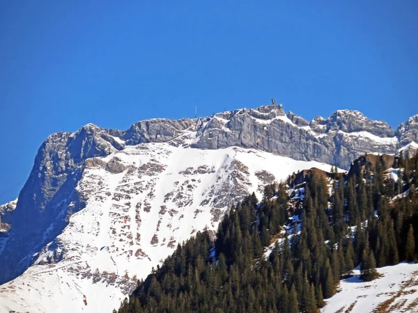 Снігова Альпійська Вершина Езель Pilatus Гірському Масиві Пілатус Або Гора — стокове фото