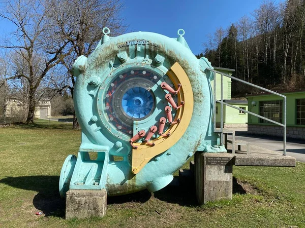 Bache Spiralturbine Francis Neben Dem Wasserkraftwerk Dernier Der Orbe Vallorbe — Stockfoto