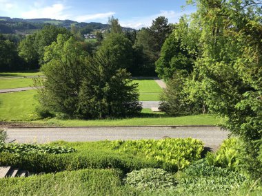 Saint Gallen Feldli Mezarlığı 'na park (Park auf dem Friedhof Feldli, Sankt Gallen), St. Gallen - İsviçre (Schweiz)