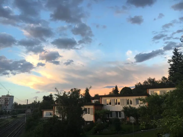 Dramatic Clouds Early Evening Summer Storm Gallen Switzerland Schweiz — Stock Photo, Image