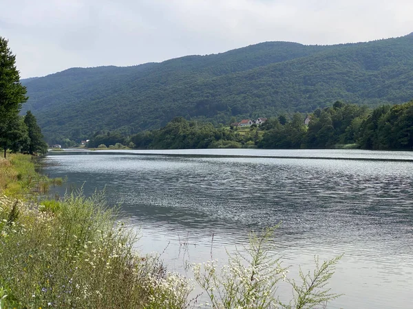 The accumulation lake of Sabljaci or artificial lake Sabljaci - Ogulin, Hrvatska (Umjetno jezero Sabljaci ili Akumulacijsko Jezero Sabljaci u blizini Ogulina, Hrvatska)