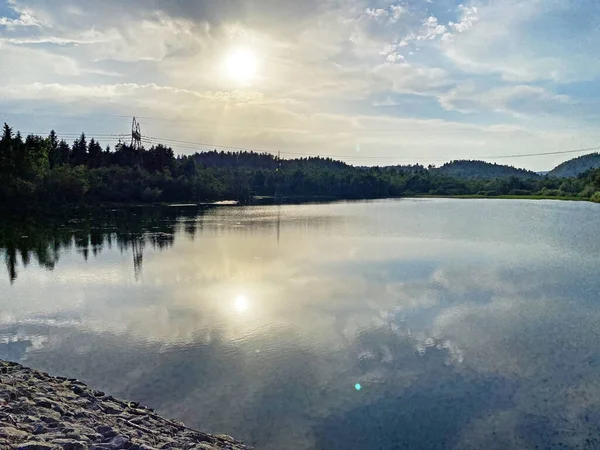 Umělé Jezero Potkos Nebo Jezero Potko Fuzine Gorski Kotar Chorvatsko — Stock fotografie