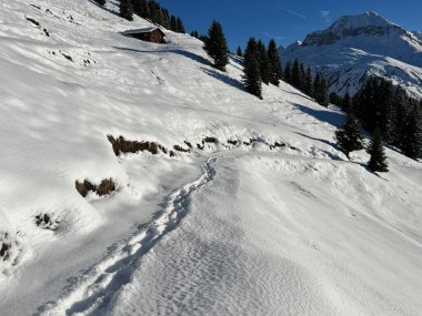 İsviçre Alplerinde ve St. Antoenien köyünde (Kanton Graubuenden, Schweiz)