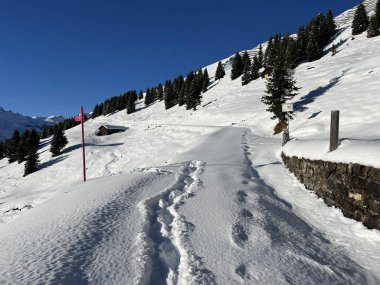 İsviçre Alplerinde ve St. Antoenien köyünde (Kanton Graubuenden, Schweiz)