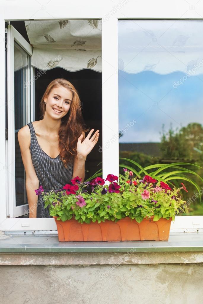 Woman  greeting someone