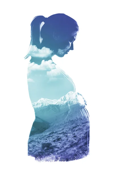 Transparent pregnant  woman portrait — Stock Photo, Image