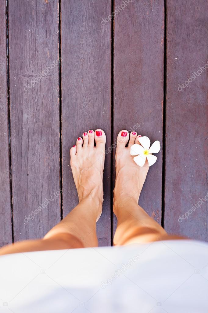 bare feet  with flower