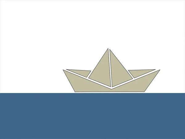 Una Nave Carta Illustrazione Della Barca Carta Sullo Sfondo Bianco — Foto Stock