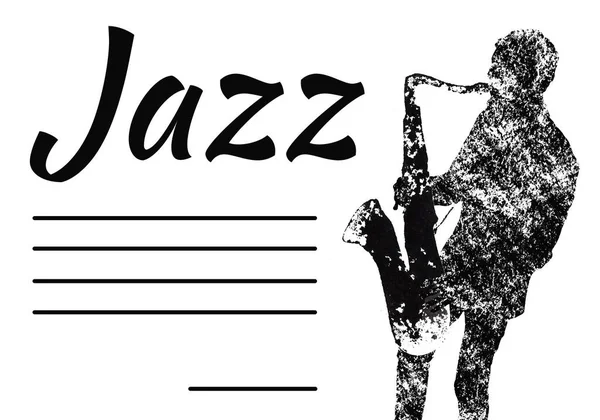 Jazz Musicians Poster Template Invitations Pianist Sexophone Player — Stock Photo, Image