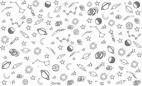 Patrón Espacio Diferentes Elementos Fondo Las Constelaciones — Foto de Stock