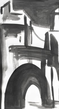 Şehir, soyut siyah beyaz çizimler, grafikler