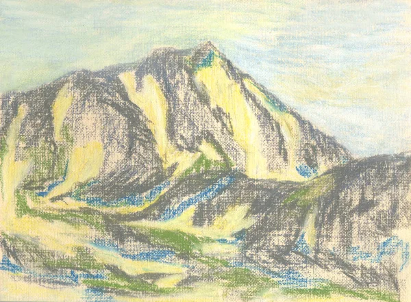Mountain Landscape Drawing Mountains Horizon — Stock Photo, Image