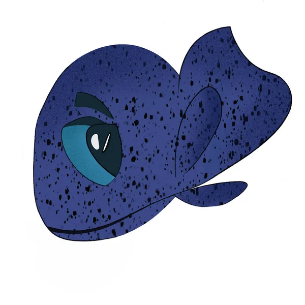 Blue Fish Fairy Tale Cartoon Character — Stock Photo, Image