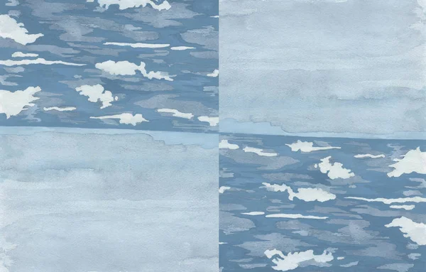 Белые Облака Небе Белые Волны Море Абстрактные — стоковое фото