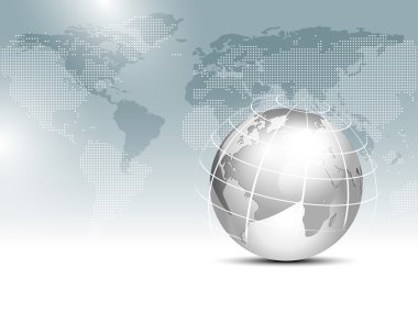 Dünya harita arka plan ile dünya - küresel finans iş şablonu