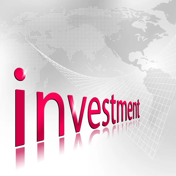 Investeringen achtergrond met wereldkaart - abstracte wereldwijde business en Financiën sjabloon — Stockvector