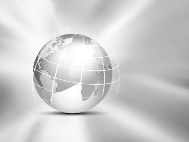 Parlak gri arka plan karşı Küre 3d