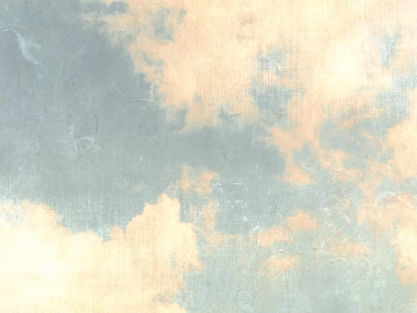 Retro himmel bakgrund blå med moln i mjuk akvareller — Stockfoto
