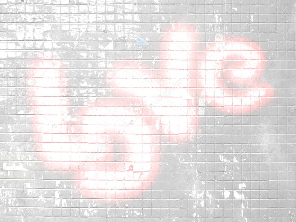 Graffiti love text on brick wall illustration - the word LOVE has been digitally generated