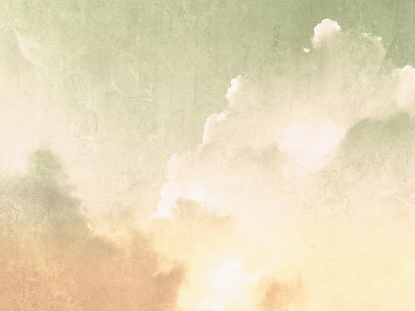 Retro gökyüzü arka plan aydınlatılmış bulutlar ile