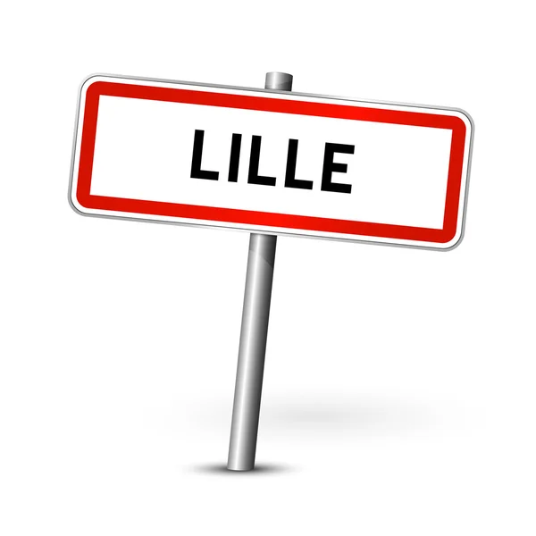 Lille France - city road sign - signage board — Stock Vector