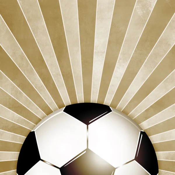 Fotboll bakgrund retro brun med strålar - vintage fotboll flyer — Stockfoto