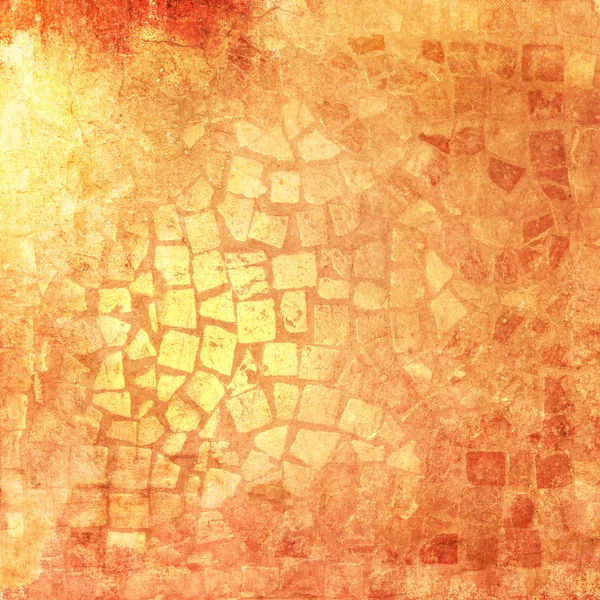 Mosaic tile background pattern orange in vintage style — Stock Photo, Image
