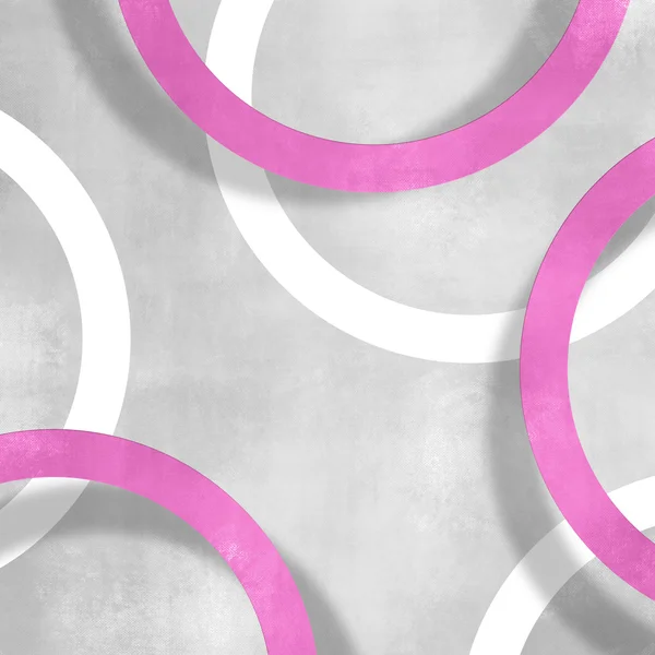 Cerchi rosa sullo sfondo grigio - disegno astratto — Foto Stock