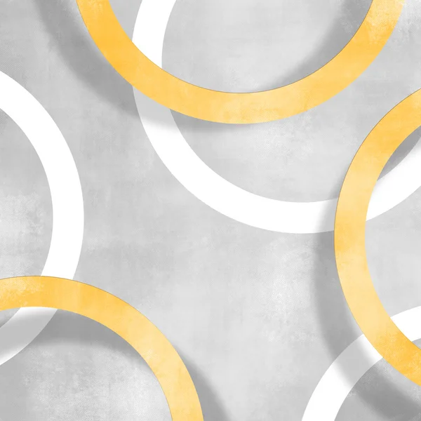 Gelber Kreis Hintergrund gegen weiche graue Textur - abstraktes Muster — Stockfoto