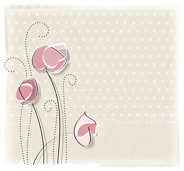 Vintage Blume Hintergrund - weiches romantisches Kartendesign — Stockvektor